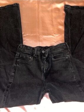 H&M Washed Black High-Rise Straight Jeans